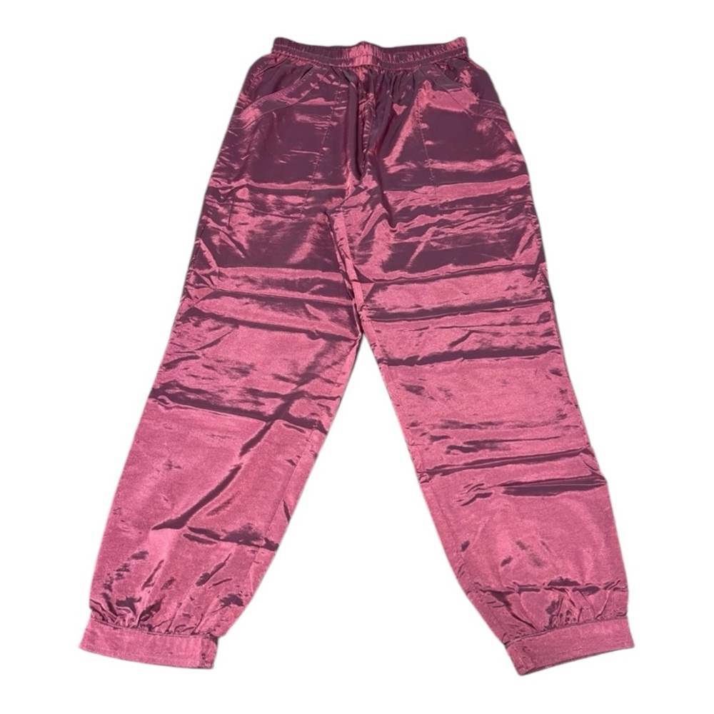 Current Air X Anthropogie Pink Sheen Jogger Pants Baggy Parachute Size Small